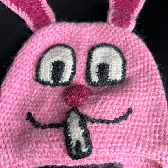 Perika by Peruvian Trading Company Rabbit Adult Funny Hat Ear Flaps Knit Beanie - Picture 3 of 9